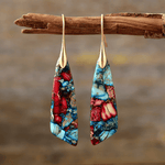 Vintage Silver and Gold Colorful Stone Earrings