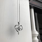 Stainless Steel Infinity Necklace with Heart & Paw