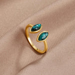 Luxe Emerald Adjustable Wrap Ring