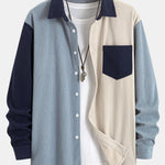 Corduroy Patchwork Shirt & Straight Leg Corduroy Pants