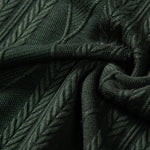 Knitted Geometric Rhombus Jacquard Cuban Shirt & Crinkle Textured Straight Leg Pants