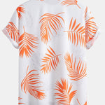 Leaf Print Button Up Shirt & Swim Shorts