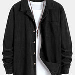 Long Sleeve Corduroy Cuban Collar Shirt & Straight Leg Corduroy Pants