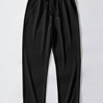 Ribbed Hooded  Arc Hem T-Shirt & Straight Leg Ribbed Pants