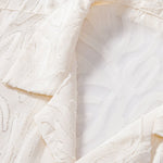 Jacquard Texture Cuban Shirt & Straight Leg Linen Pants