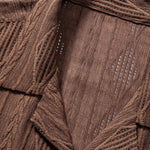 Geometric Jacquard Eyelet Cuban Shirt & Linen Drawstring Shorts