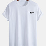 Regular Fit Seagull Print Cotton T-Shirt & Palm Tree Seagull Print Swim Shorts