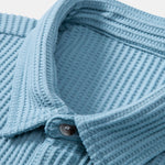 Waffle Button Up Shirt & Drawstring Knitted Waffle Pants