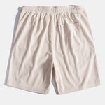 Short Sleeve Corduroy Patchwork Shirt & Corduroy Drawstring Shorts
