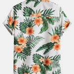 Tropical Print Button Up Shirt & Swim Shorts