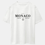 Monaco Slogan Print Drop Shoulder Oversize T-Shirt & Straight Leg Corduroy Pants