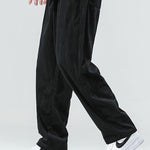 Relax Fit Quarter Zip Ethnic Geometric Patchwork Teddy Sweatshirt & Straight Leg Corduroy Pants