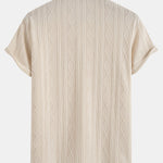 Knitted Geometric Rhombus Jacquard Polo & Straight Leg Ribbed Pants