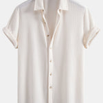 Waffle Button Up Shirt & Drawstring Knitted Waffle Pants