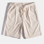 Short Sleeve Corduroy Patchwork Shirt & Corduroy Drawstring Shorts