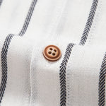 Cotton Blend Striped Button Up Shirt & Linen Drawstring Shorts