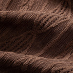 Geometric Jacquard Eyelet Cuban Shirt & Crinkled Textured Drawstring Shorts