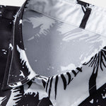 Palm Trees Print Button Up Shirt & Striped Swim Shorts