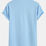 Muscle Fit Notch Ribbed Arc Hem T-Shirt & Drawstring Ribbed Shorts