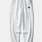 Kangaroo Pocket Waffle Hooded T-Shirt & Drawstring Waffle Jogger Pants