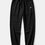 Kangaroo Pocket Waffle Hooded T-Shirt & Drawstring Waffle Jogger Pants