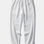 Kangaroo Pocket Waffle Hooded T-Shirt & Drawstring Waffle Jogger Pants
