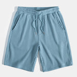 Waffle Button Up Shirt & Drawstring Knitted Waffle Shorts