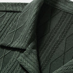 Knitted Geometric Rhombus Jacquard Cuban Shirt & Crinkle Textured Straight Leg Pants