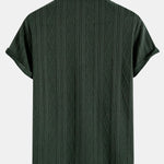Knitted Geometric Rhombus Jacquard Polo & Straight Leg Ribbed Pants