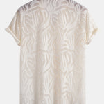 Jacquard Texture Cuban Shirt & Straight Leg Linen Pants