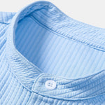 Long Sleeve Muscle Fit Ribbed Stand Collar Shirt & Straight Leg Ribbed Pants