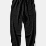 Kangaroo Pocket Waffle Hooded T-Shirt & Drawstring Waffle Jogger Pants