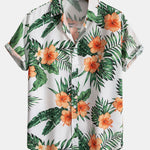 Tropical Print Button Up Shirt & Swim Shorts