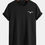 Regular Fit Seagull Print Cotton T-Shirt & Palm Tree Seagull Print Swim Shorts