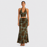 Boho Halter Maxi Set
