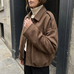 Renna Suede Bomber Jacket
