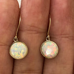 Timeless Gold Plated White Opal Earrings