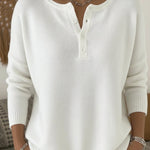 Helena - Jersey de Punto con Botones Henley