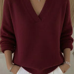Violeta - Jersey Holgado con Cuello de Pico