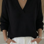Violeta - Jersey Holgado con Cuello de Pico