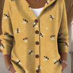 Paloma - Chaqueta de Punto Estampada con Capucha