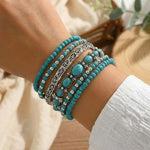 Turquoise Beaded Boho Bracelet Set