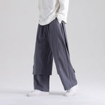 Retro Fake Two-piece Cotton And Linen Loose Skirt Pants