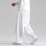 Retro Fake Two-piece Cotton And Linen Loose Skirt Pants