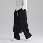 Retro Fake Two-piece Cotton And Linen Loose Skirt Pants