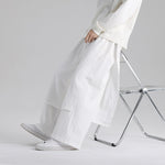 Retro Fake Two-piece Cotton And Linen Loose Skirt Pants