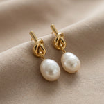 Knotted Pearl Earrings