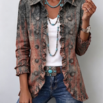 Benita - Chaqueta Degradado Texturizado con Volantes