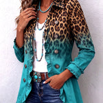 Mercedes - Chaqueta Blazer Leopardo Degradado con Volantes