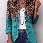 Mercedes - Chaqueta Blazer Leopardo Degradado con Volantes